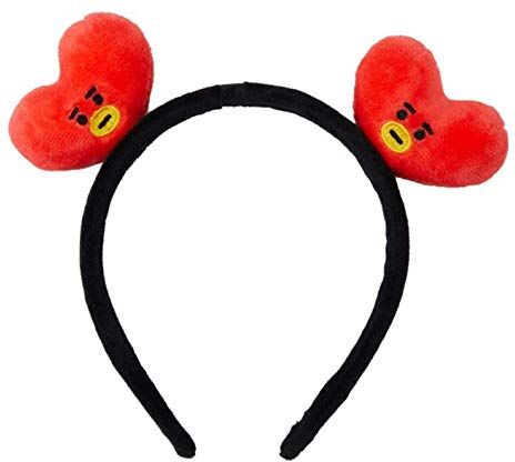 Strhopelove BTS Cerchietto per capelli con orecchie di peluche e motivo cartone animato, ispirato alla band Bangtan, miglior regalo per The A.R.M.Y (Tata)