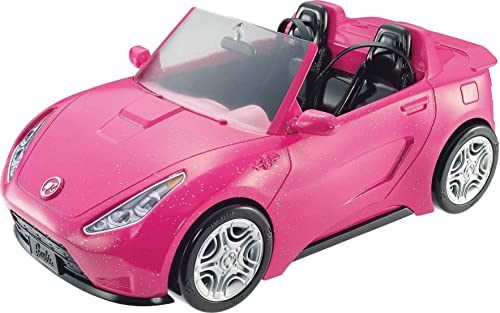 Barbie –  Cabrio Glamour, Macchina Sportiva Rosa per Bambole, Due Posti, Dettagli Realistici e Ruote che Girano, Giocattolo per Bambini 3+ anni,