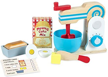 Melissa & Doug Set planetaria per preparazione torte in legno (11 pezzi) -Accessori e cibi per cucina giocattolo Giocare a Preparare Una Torta Bambini, Multicolore, 2.2000,