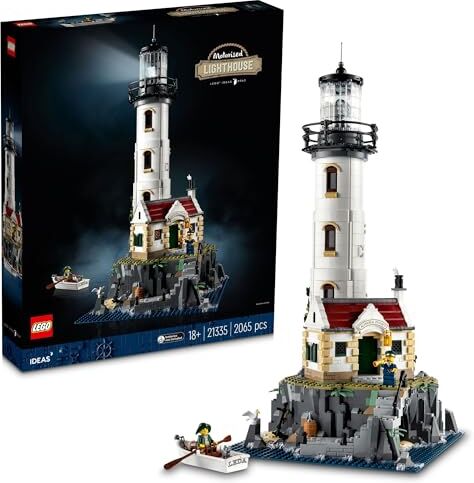 Lego Idee   Il faro motorizzato, modello da costruire, idea regalo, decorazione per la casa, con minifigurine marine, attivit� manuale