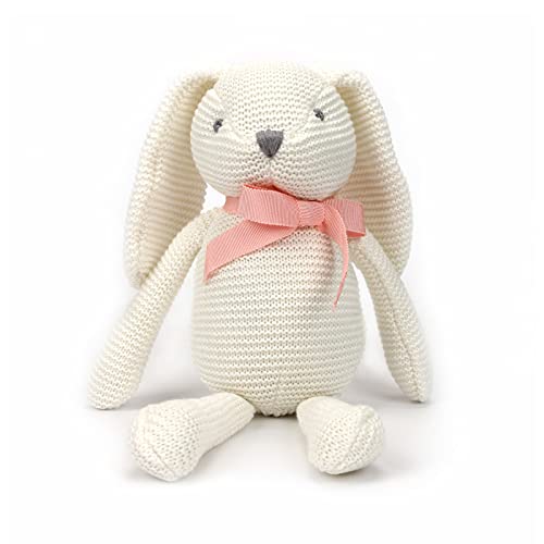 FLUFFYFUN Coniglio Peluche per bambino in Cotone biologico 18cm Bianco