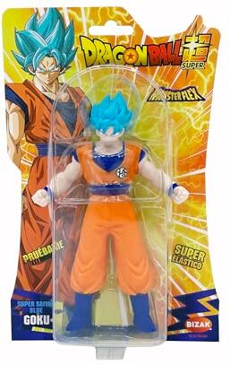 Bizak Monsterflex Goku Blue Super Saiyan Dragon Ball, bambola super estensibile ed elastico, 25 cm, 12 pezzi, per collezionisti adulti e bambini dai 4 anni (64390230)