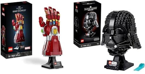 Lego 76223 Marvel Guanto dell'Infinito di Iron Man & 75304 Star Wars Casco Di Darth Vader, Modellino Da Costruire Fai Da Te In Mattoncini