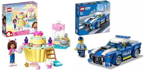 Lego 10785 La Casa delle Bambole di Gabby Divertimento in Cucina con Dolcetto & 60312 City Police Auto della Polizia, Set di Costruzione con Minifigure