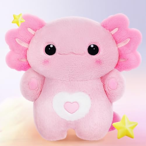 Mewaii Peluche Axolotl 45 CM Peluche Cuscino Animali di Peluche Salamandra Rosa, Kawaii Cuscino di Peluches Animali Giocattolo Regalo 3 Anni in su