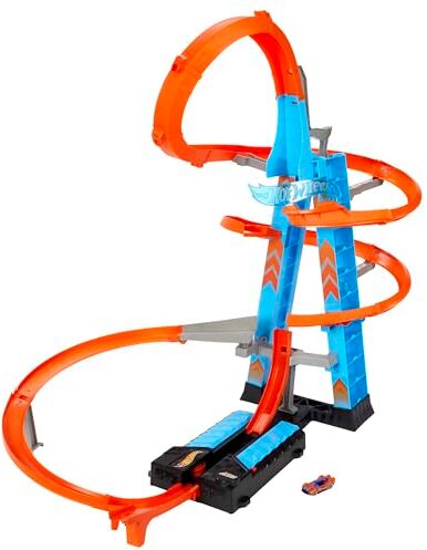 Hot Wheels Torre Scontri Estremi, Pista Alta 83cm con Booster Motorizzato e Macchinina, Giocattolo per Bambini 5+ Anni, Pack Sostenibile, , Imballaggio Sostenibile