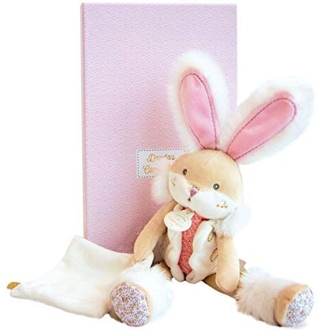 Doudou et Compagnie Pupazzo di ZUCKER rosa con coperta