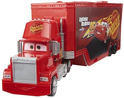 Mattel Disney Pixar Cars Mack Trasformabile Playset, Giocattolo 2 in 1 con Camion e Officina per la Messa a Punto, con Lanciatore, Ponte , Giocattolo per Bambini 3+ Anni,