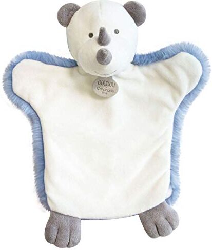 Doudou et Compagnie Doudou Marionetta a mano rinoceronte 25 cm blu