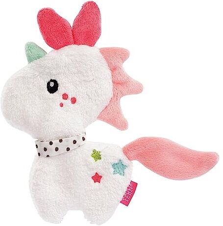 Fehn Peluche a forma di unicorno, con emozionanti strutture per afferrare, suonare, giocare e suonare, perfetto per neonati e bambini, multicolore