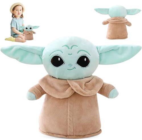 YISKY Peluche Yoda, Peluche di Grogu, Peluche della serie Star Wars, Baby Yoda Peluche, Yoda Giocattoli di Peluche, Peluche Star Wars,peluche di Grogu con la classica veste e dettagli del viso ricamati,22cm