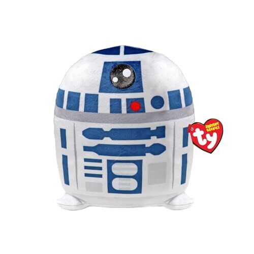 Ty R2D2 Disney Star Wars Squish-A-Boos 10 pollici, berretto con licenza per bambini, morbido peluche