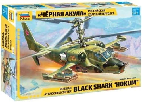 Zvezda -1:72 Russ. Attack Helicopter Hokum Kit di montaggio in plastica, per principianti, dettagliato, colore: oliva