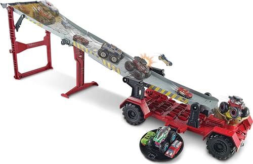 Hot Wheels Monster Truck Pista Downhill Race & Go, Playset con Due Veicoli e Accessori, Giocattolo per Bambini 4+ Anni,