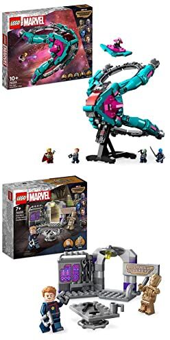 Lego 76255 Marvel L’Astronave dei Nuovi Guardiani, Giocattolo da Costruire dei Guardiani & 76253 Marvel Quartier Generale dei Guardiani della Galassia Volume 3 con Minifigure