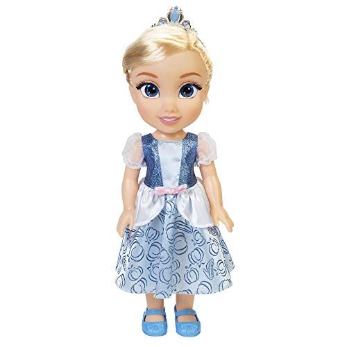 Disney Bambola Principessa Cenerentola 38 cm con bellissimi occhi scintillanti, abito scarpette e tiara, bambine dai 3 anni in su