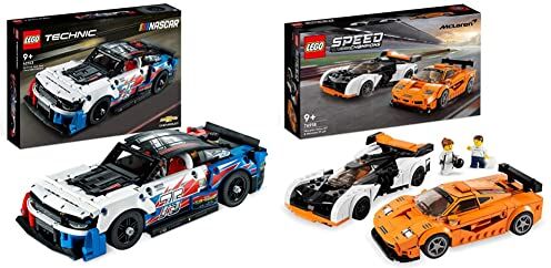 Lego 42153 Technic NASCAR Next Gen Chevrolet Camaro ZL1, Modellino di Auto da Costruire & 76918 Speed Champions McLaren Solus GT & McLaren F1 LM, 2 Iconici Modellini di Auto da Costruire