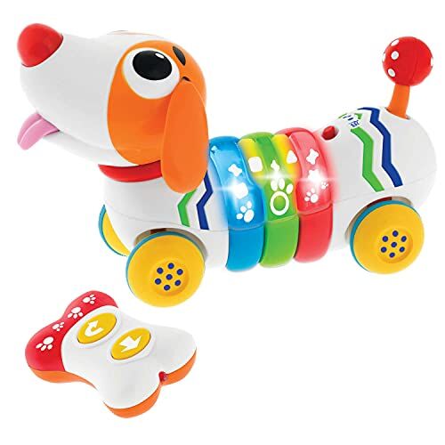 Chicco Dogremi, giocattolo interattivo per cani radiocomandati che abbaia e cammina con luci e suoni, telecomando a 2 vie, giocattolo interattivo per bambini, da 18 mesi a 4 anni