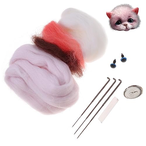 SEWACC 1 Set Feltro Di Lana Fun Utensili Manuali Piccolo Animale Peluche Bambola Kit Di Lavoro A Maglia Kit Per Infeltrimento Ad Ago Crochet Ago Feltro Di Lana Artigianato Animali