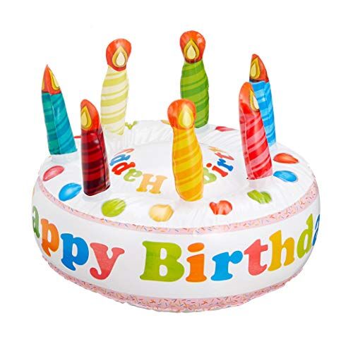 Cepewa Torta Gonfiabile con scritta “Happy Birthday”, diametro 26 cm