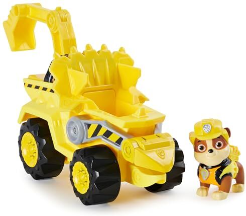 Paw Patrol Veicolo Dino Rescue di Marshall   Bulldozer Motore a retrocarica   Personaggio Dinosauro Misterioso Inclusi   Giochi Bambini dai 3 Anni in su