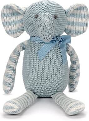 FLUFFYFUN Elefante Peluche per bambino in Cotone biologico 18cm Blu