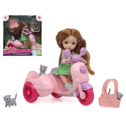 BigBuy Fun Bambola Bambino Sally Motorbike