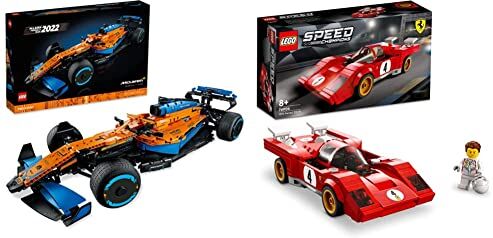 Lego 42141 Technic Monoposto McLaren Formula 1 2022, Auto Replica F1, Set per Adulti Modellino Supercar, Macchina da Corsa Motor Sport & 76906 Speed Champions 1970 Ferrari 512 M