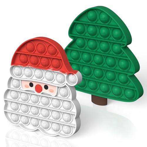 HOUT Natale Pop Fidget-Toy Set Bubble Poppet Antistress Toys Giocattolo di sollievo della pressione Figetttoy's Autism Needs Stress Giocattoli Popit Bubble Sensory Toy (Pre Natale e albero di