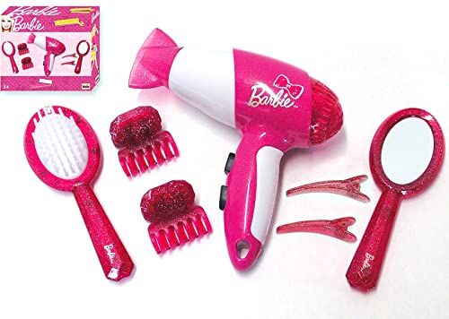 Klein Set da parrucchiera Barbie Tanti Accessori nello Stile di Barbie Include asciugacapelli per Bambini con Funzione di Aria Fredda Giocattoli per Bambini dai 3 Anni in su