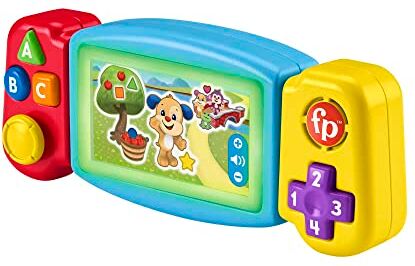 Fisher Price Console Gira e Impara, videogioco finto per bambini ai primi passi, con luci, suoni e canzoni educative, versione multilingue, giocattolo per bambini 9 36 Mesi,