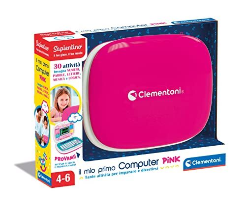 Clementoni Sapientino, Il Mio Primo Pink, Laptop Giocattolo, Centro Attività e Computer Educativo, PC Bambini 4 Anni (Versione in Italiano)