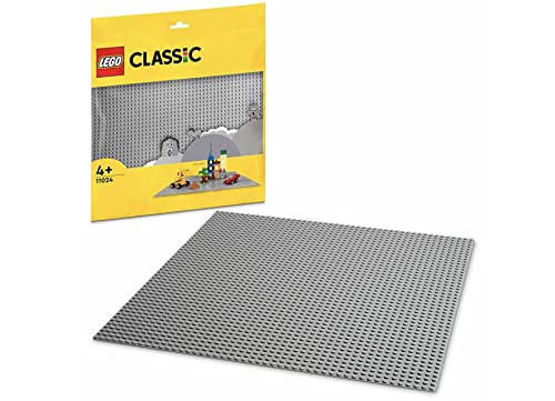Lego Classic Base Grigia, Tavola per Costruzioni Quadrata con 48x48 Bottoncini, Piattaforma Classica per Mattoncini per Costruire ed Esporre i Modellini, Giochi per Bambini e Bambine da 4 Anni