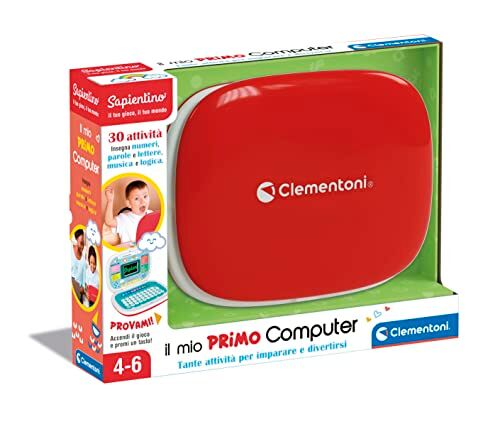 Clementoni Sapientino Il Mio Primo Laptop Computer Educativo Interattivo (versione in italiano), 30 Attività, per Bambini da 4 Anni