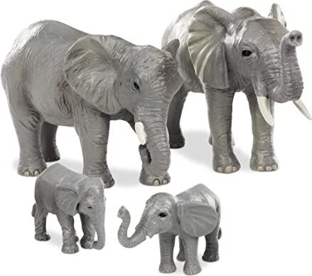 Terra by Battat - Famiglia Elefante Africano Giocattoli Animali in Miniatura per Bambini di 3 Anni e su (4 Pezzi), Colore Avorio,