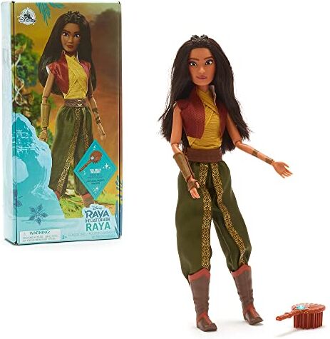 Disney bambola ufficiale classica per bambini Raya, Raya e l'ultimo drago, 28 cm, include spazzola, completamente posizionabile con abito classico Per bimbi dai 3 anni in su