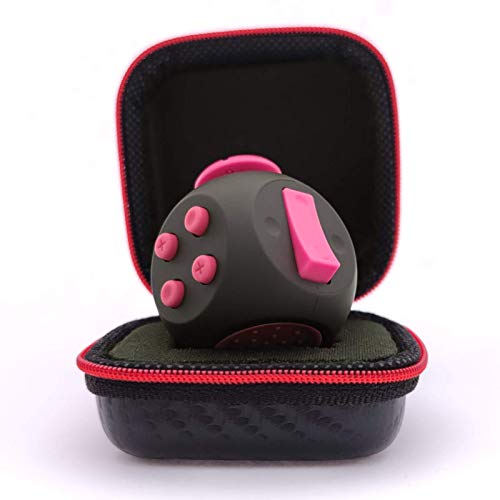 PILPOC theFube Fidget Cubo (Nero e Rosa) – Cubo Antistress Adulti e Bambini in Versione Deluxe – Fidget Toy con Custodia Protettiva Premium – Gadget Antistress Ideale per Ansia, ADHD, OCD e Autismo