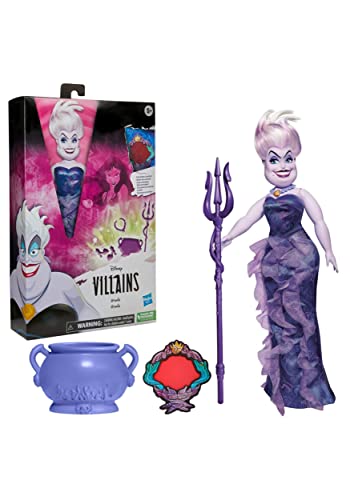 Disney Hasbro Villains Ursula, Fashion Doll con Accessori e Vestiti Rimovibili, Giocattolo per Bambini dai 5 Anni in su, Multicolore