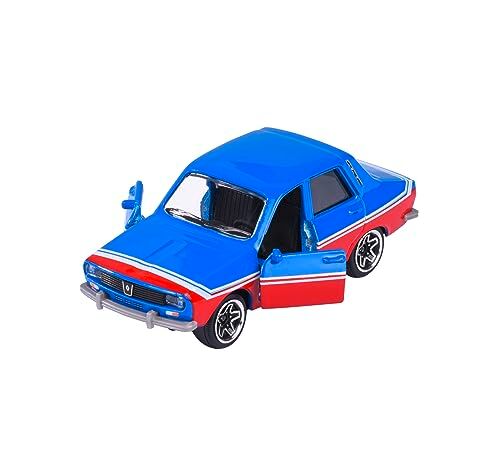 Majorette – Racing Cars – Renault 12 auto giocattolo altamente dettagliata, scala 1:64 (7,5 cm), con carta collezionabile, modello auto per bambini dai 3 anni in su