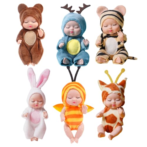LOVEMETOO Giocattolo per bambole rinate, bambole rinate in miniatura, bambole Reborn realistiche per, Giocattoli per bambole in miniatura dal design animale per banchetti, matrimoni, anniversari