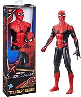 Spider-Man Hasbro   con Tuta Nera e Rossa, Action Figure da 30 cm Titan Hero Series, Ispirata al Film di  "No Way Home", per Bambini dai 4 Anni in su