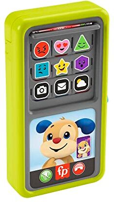 Fisher Price Smartphone Scorri e Impara, telefono giocattolo didattico per neonati e bambini ai primi passi, con luci e musica, versione multilingue, giocattolo per bambini 9 36 Mesi,