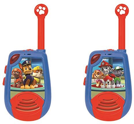 Lexibook Paw Patrol La Squadra dei Cuccioli Chase Walkie-talkie 2km, Morse luminoso, Clip da cintura, Batteria, Blu/Rosso, TW25PA