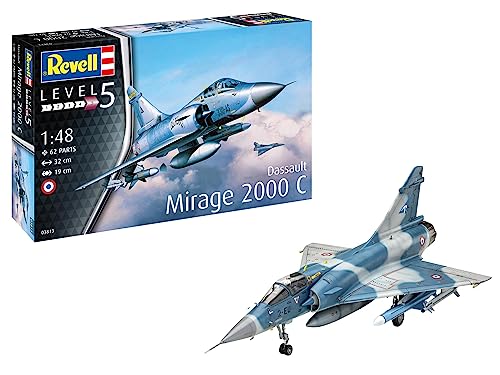 Revell 03813 Dassault Mirage 2000C Kit di modellini in plastica non verniciata, scala 1:48