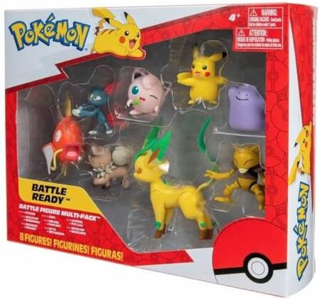 Bandai Pokémon 8 Figure Battle Pikachu, Rondoudou (Jigglypuff), Rocabot (Rockruff), Abra, Farfuret (Sneasel), Metamorfo (Ditto), Phyllali (Leafeon) e Magicarpe (Magikarp)