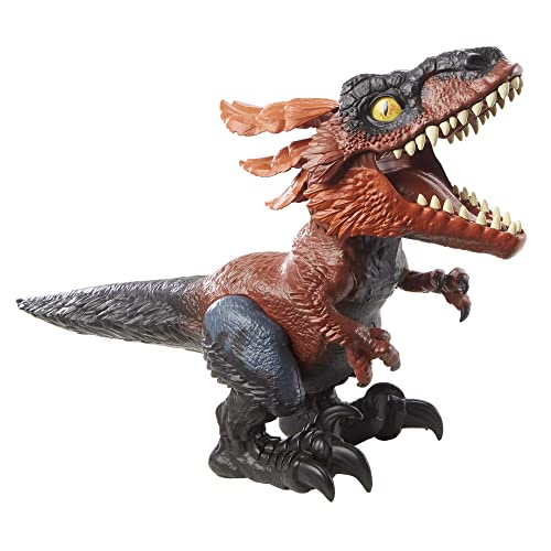 Mattel Jurassic World Dominion Uncaged Creature Ruggenti, Dinosauro Piroraptor, con movimenti interattivi e suoni che si attivano al tocco, Giocattolo e regalo per Bambini 4+ Anni,