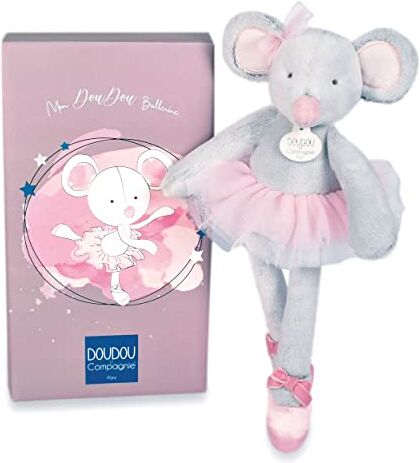 Doudou et Compagnie Doudou Mouse Mouse Tutu Grigio 30 cm MON DOUDOU BALLERINE