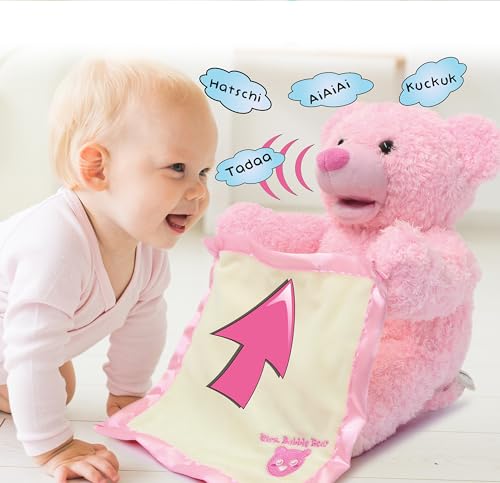 JAMARA Mrs. Babble Bear Peluche Interattivo, Giochi Bambini 1 Anno, Parla e Gioca a Nascondino, Morbido Peluche, Muove le Braccia, Regalo Giocattolo Prima Infanzia