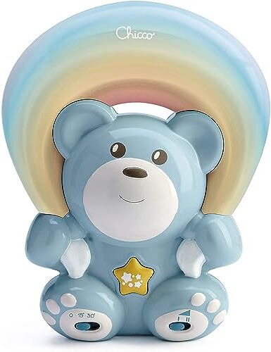 Chicco Rainbow Bear Proiettore Musicale, Luce Notturna Bambini e Neonati, Orsetto con Musica Rilassante e Proiezione Arcobaleno a Larghezza e Direzione Regolabile Giochi Neonati 0+ Mesi