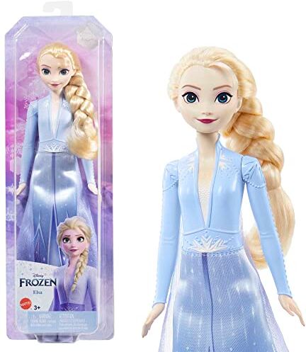 Mattel Disney Frozen Elsa bambola con abito esclusivo e accessori ispirati ai film Disney Frozen 2, Giocattolo per Bambini 3+ Anni,